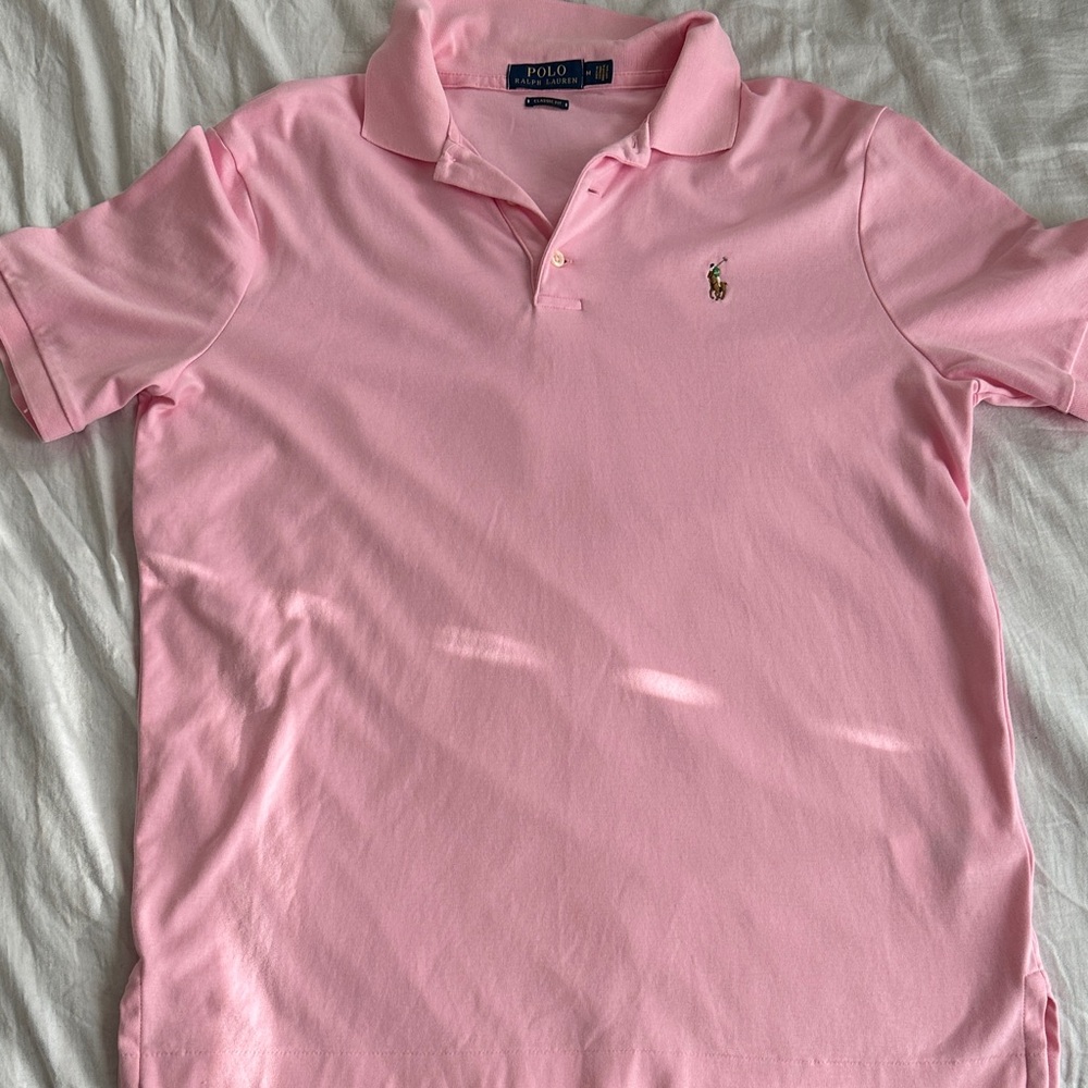 Polo Ralph Lauren Light Pink 100% Cotton Short Sleeve Polo With Embroidered Pony - Picture 3 of 8